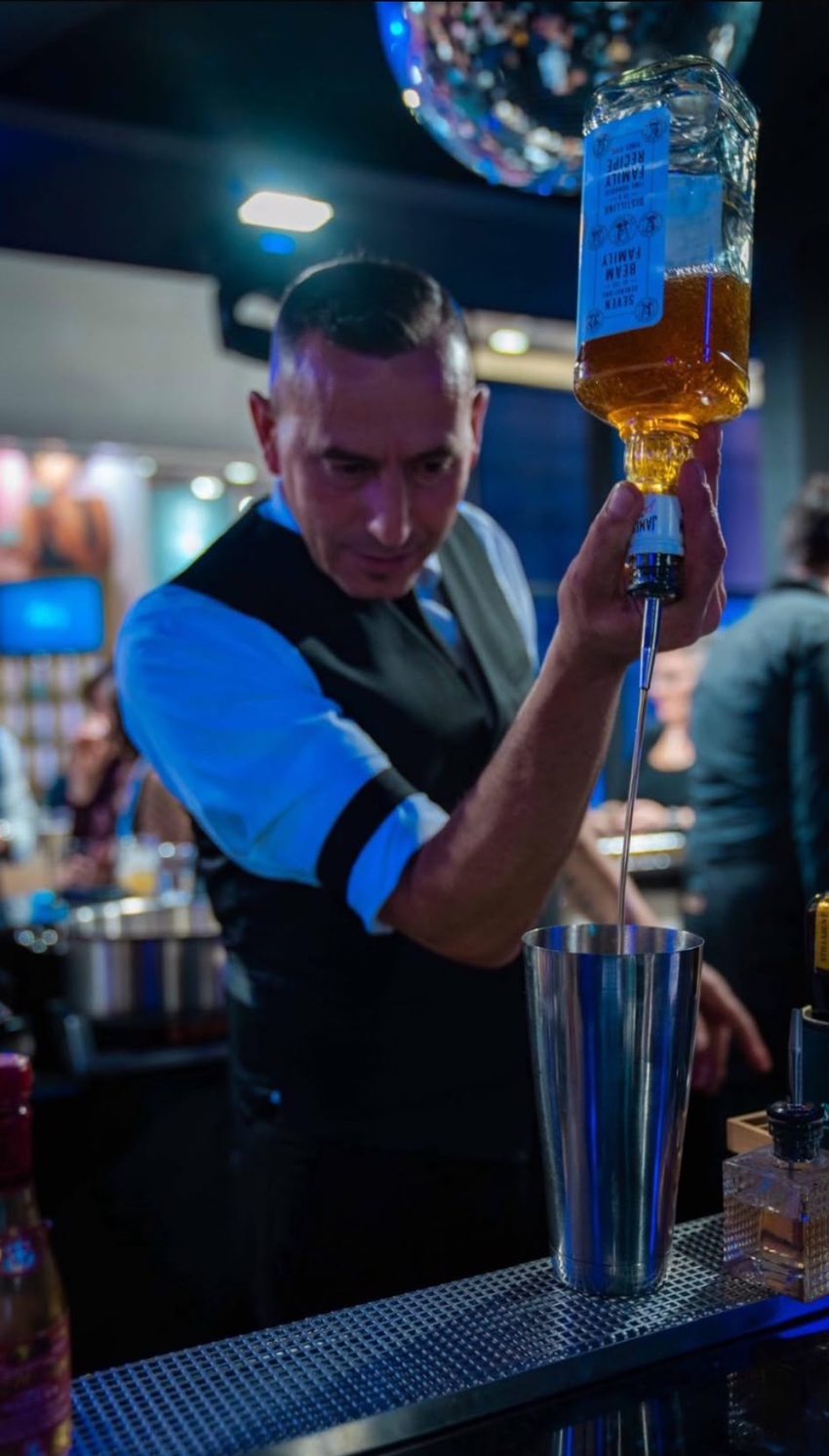Bartender preparing cocktails